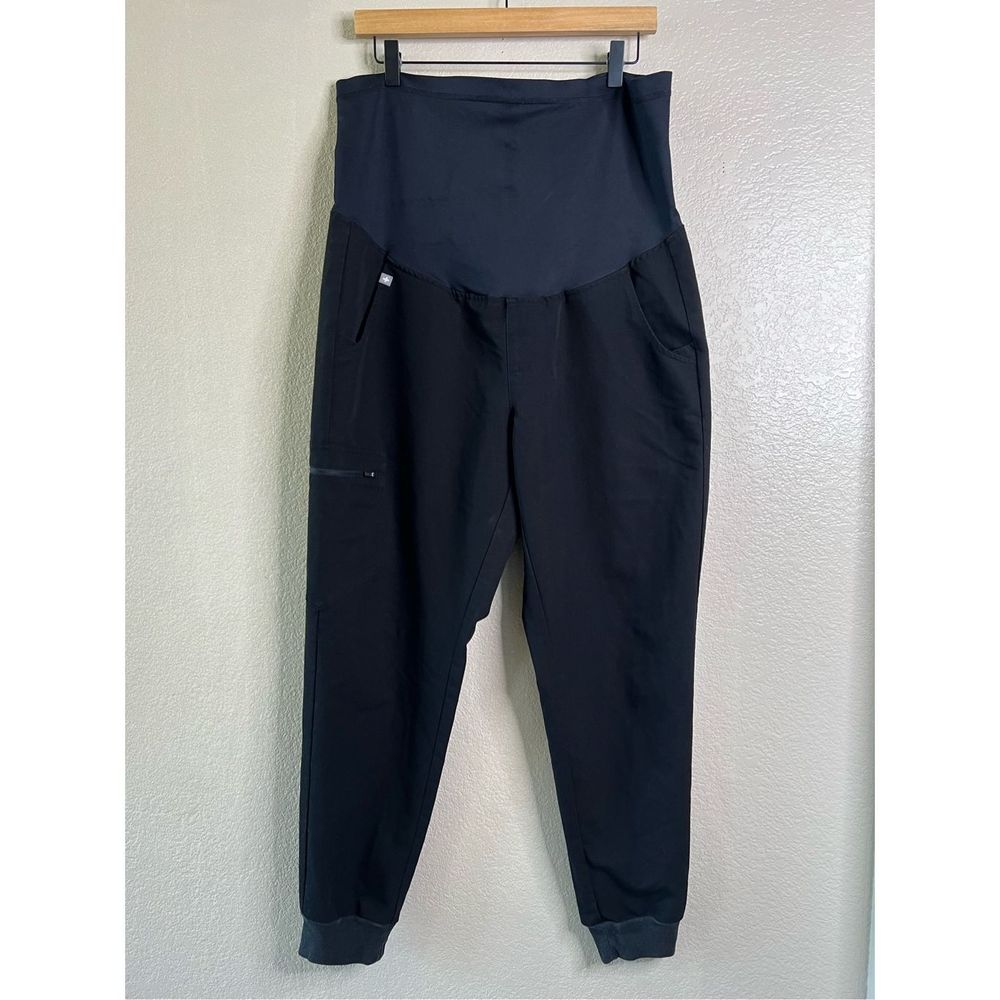 Figs Black High-Waist Maternity Joggers